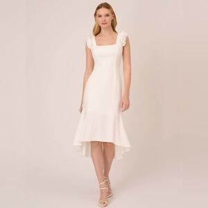 Adrianna Papell Satin Crepe High Low Dress
